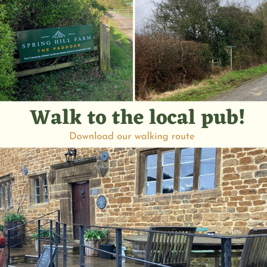 Walks from Spring Hill Farm: Walk to local pub